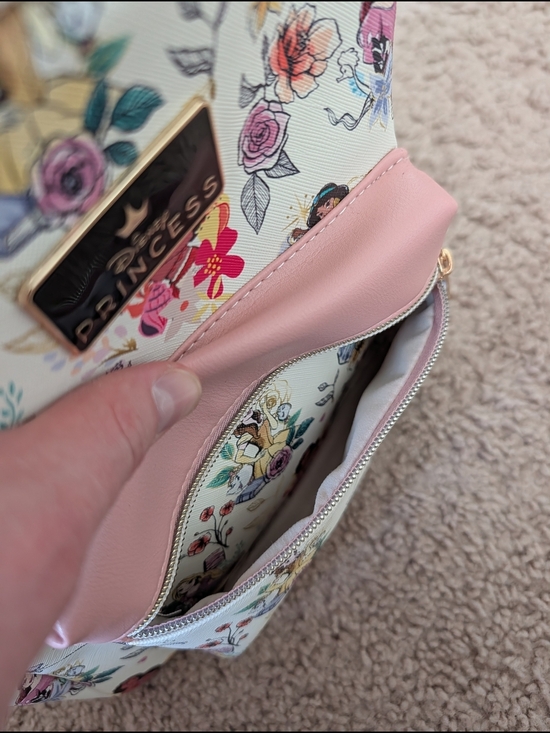 Disney Princess Womens Kids White Pink Floral Mini Backpack Bag main image 4